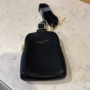 INICAT Crossbody Sling Bags Fanny Packs Leather Chest Bag black minimalist